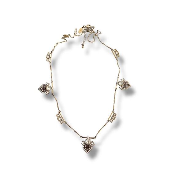 Vintage Ann Taylor Crystal Statement Necklace 30inch - Picture 1 of 8